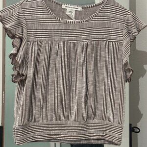 Crop top flutter sleeve top